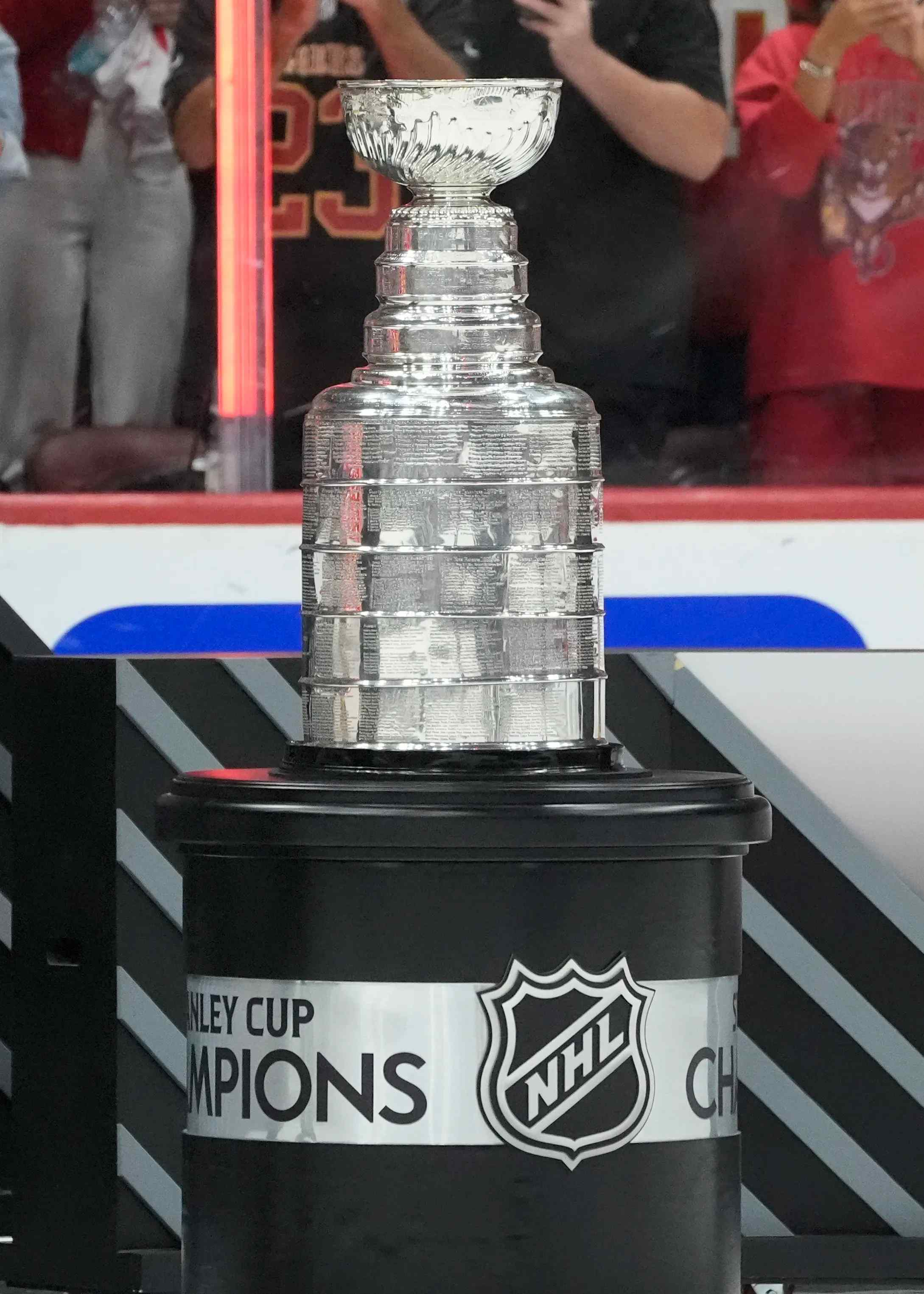 The Stanley Cup on the ice